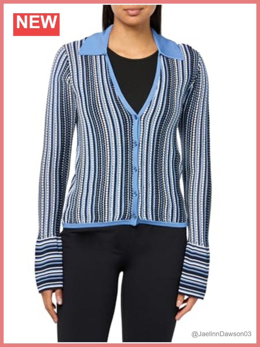 Women's Textured Knit Button Down Cardigan Long Sleeve Collared